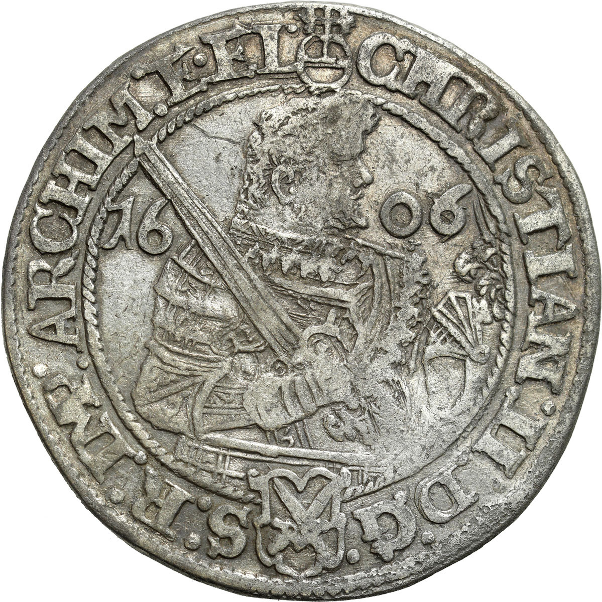 Niemcy, Saksonia. Christian II, Johann Georg I i August (1591-1611).1/4 talara 1606, Drezno - RZADSZE